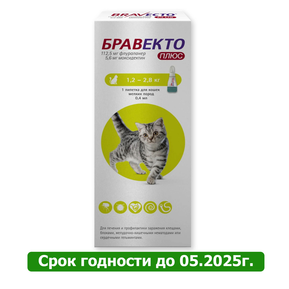 Бравекто капли для кошек 1,2-2,8 кг Bravecto от блох и клещей, 112,5 мг,  150 гр - купить с доставкой по выгодным ценам в интернет-магазине OZON  (1468044890)