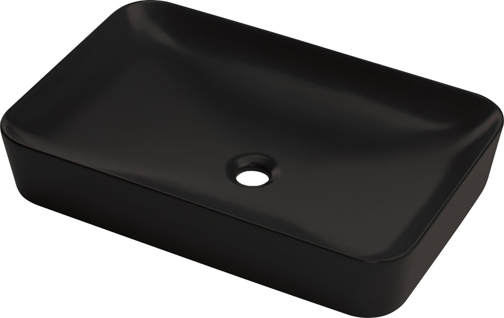 Раковина накладная керамическая Deante TESS 600*400 мм. черный полуматовый  #1