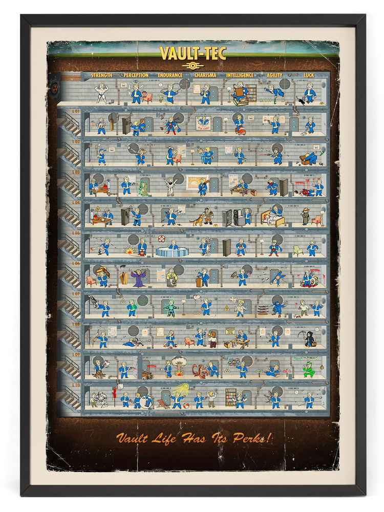 Постер на стену Фоллаут (Fallout) 50 x 40 см в тубусе #1