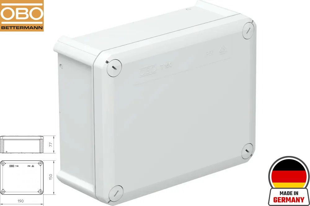 Коробка распределительная 190х150х77мм IP66 T160 OE закрыт. сер. OBO ...