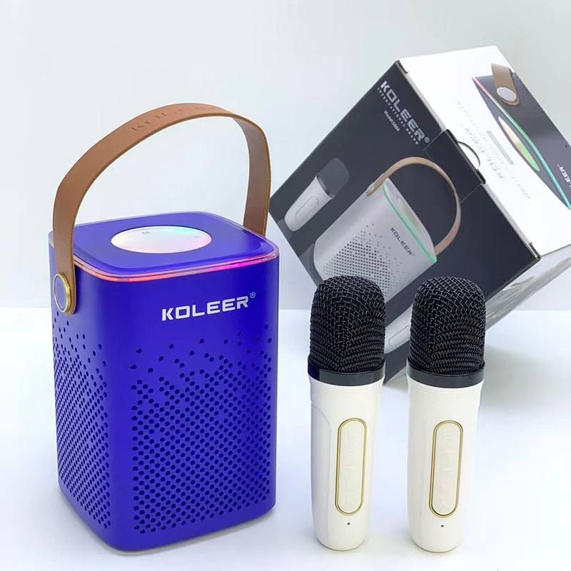 Портативная колонка Bluetooth с караоке и двумя беспроводными микрофонами, мультимедийная, FM-радио, #1