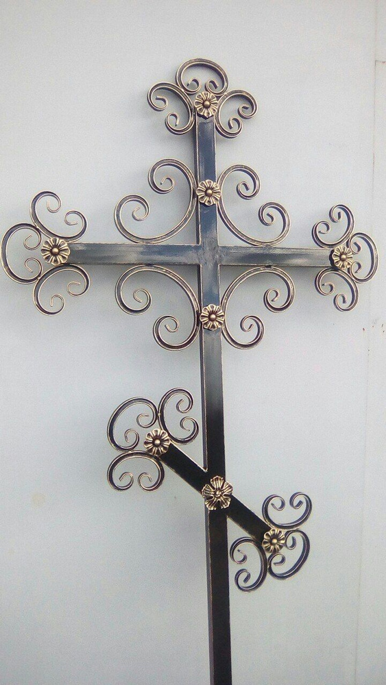 Крест на могилу кованый высота 1,2м металлический #1