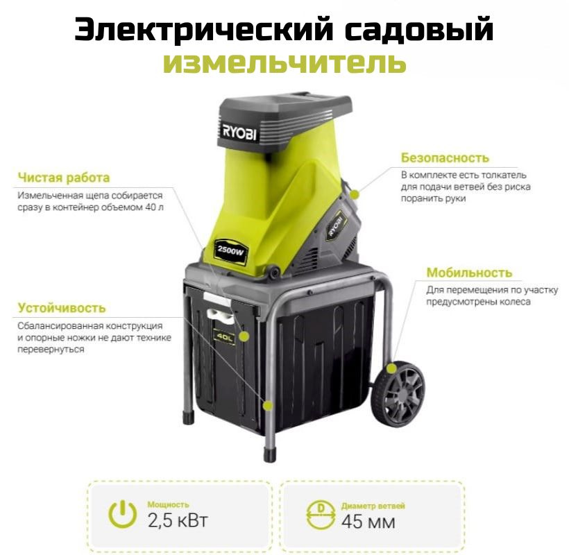 Ryobi Садовый измельчитель,2500Вт #1