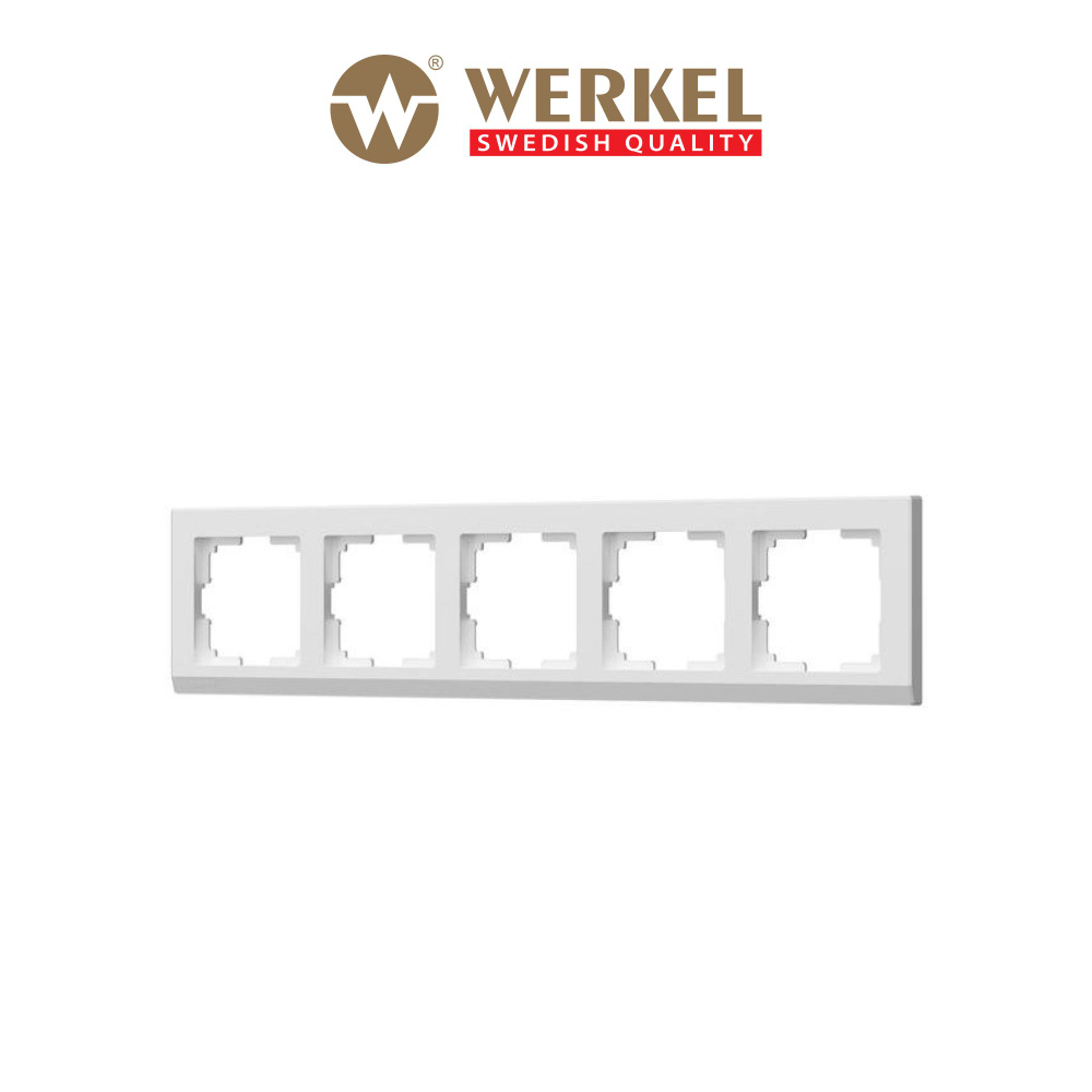 Рамка для выключателей и розеток пластиковая на 5 постов Werkel Stark W0051801 белая  #1