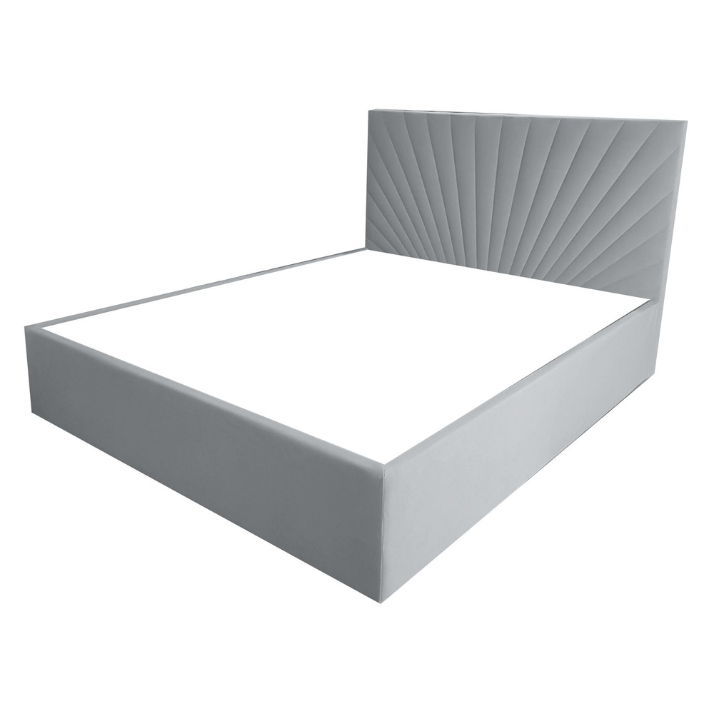 Двуспальная кровать Санремо Эко 180x200 с подъемным механизмом и с коробом для белья велюр серый ножки #1