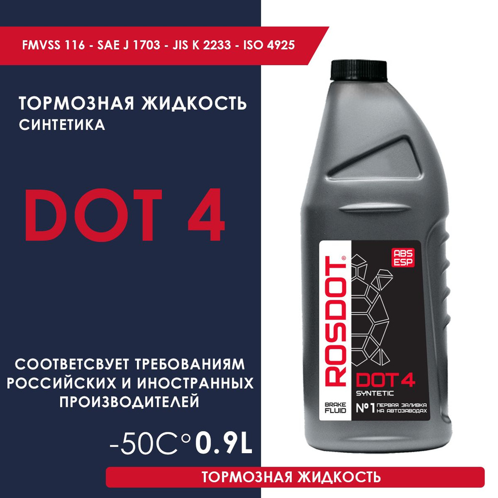 Тормозная жидкость ROSDOT DOT4 0,91л #1