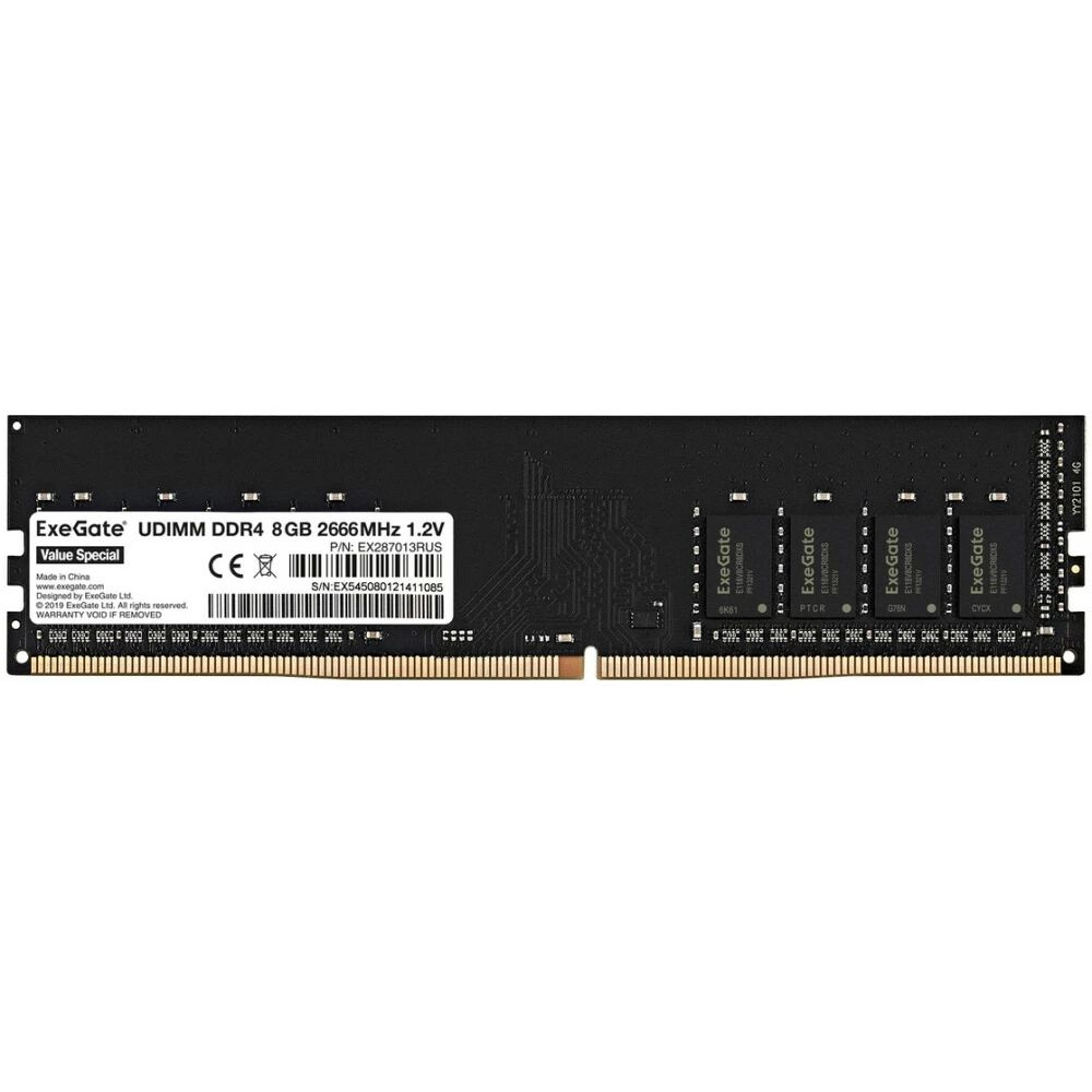 ExeGate Оперативная память DDR4 Value 8GB 2666MHz CL19 1x8 ГБ (EX287013RUS) #1