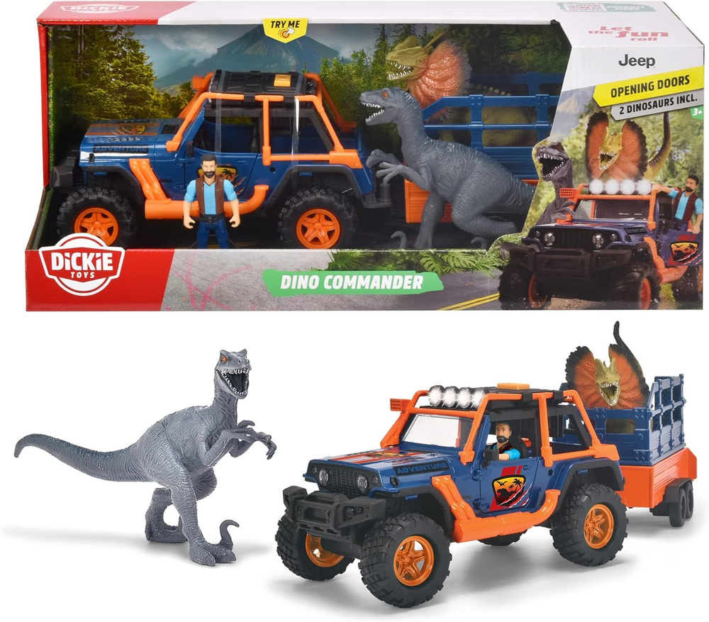 Игрушечный транспорт Dickie Dino Commander Jeep - Игровой набор с фигурками динозавров - Дикки 203837024 #1