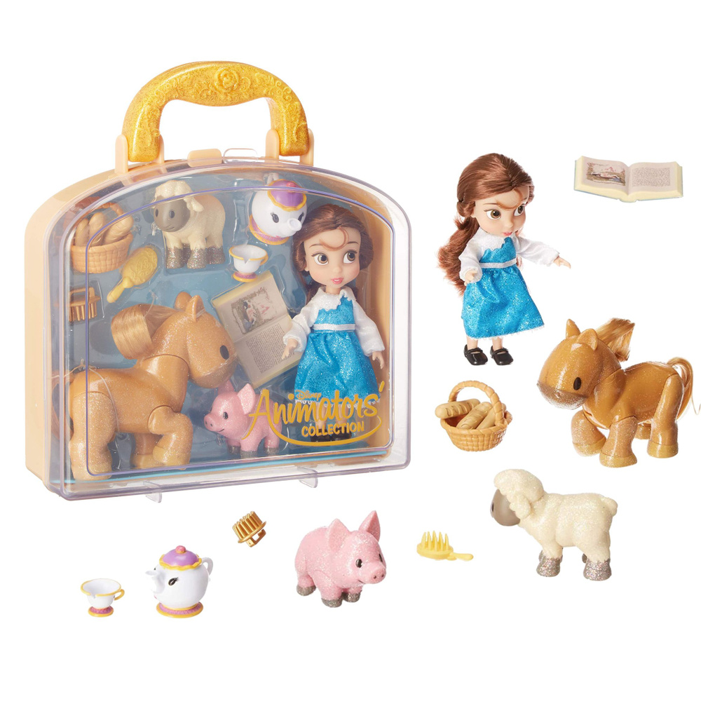 Кукла Бэлль Disney в детстве Mini Animators чемоданчик Красавица и Чудовище  #1