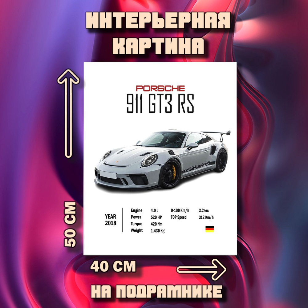 Картина на стену PORSCHE 911 GT3 RS #1