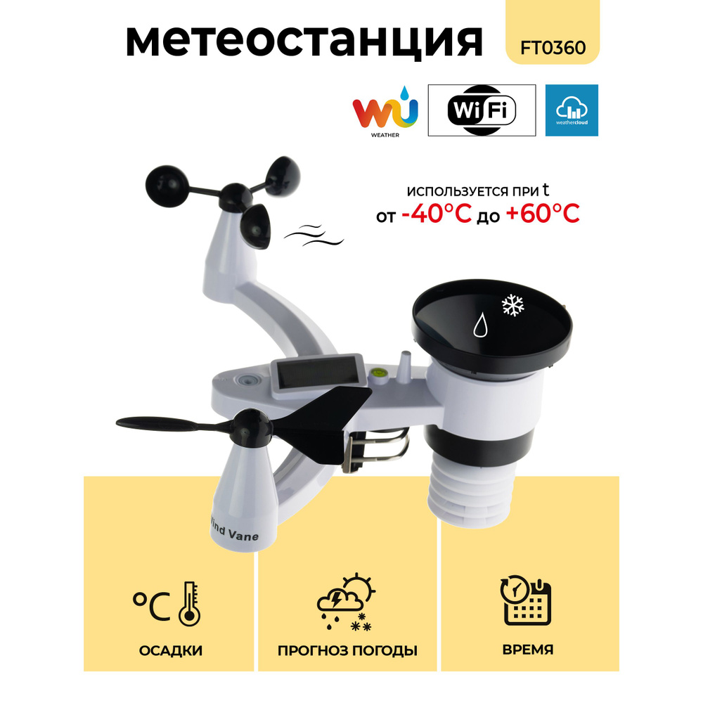 Метеостанция. Погодная станция с беспроводным датчиком WiFi. NicetyMeter  0360