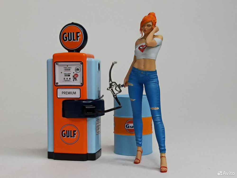 Бензоколонка wayne "gulf oil" 1:18 greenlight #1