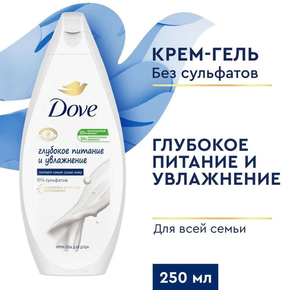 Крем-гель для душа Dove Глубокое питание и увлажнение 250 мл  #1