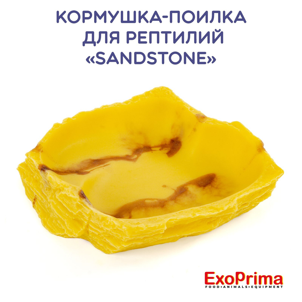 Кормушка - поилка для рептилий EXOPRIMA "Sandstone", 13х10,5х3см #1