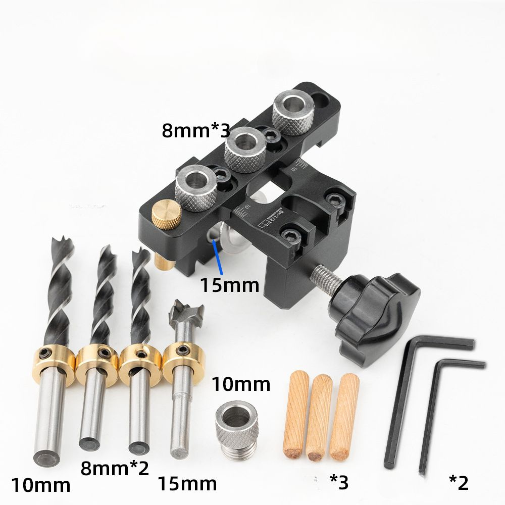 Кондуктор шаблон мебельный 11штук 3 в 1, для сверления отверстий 8/10/15 мм  #1