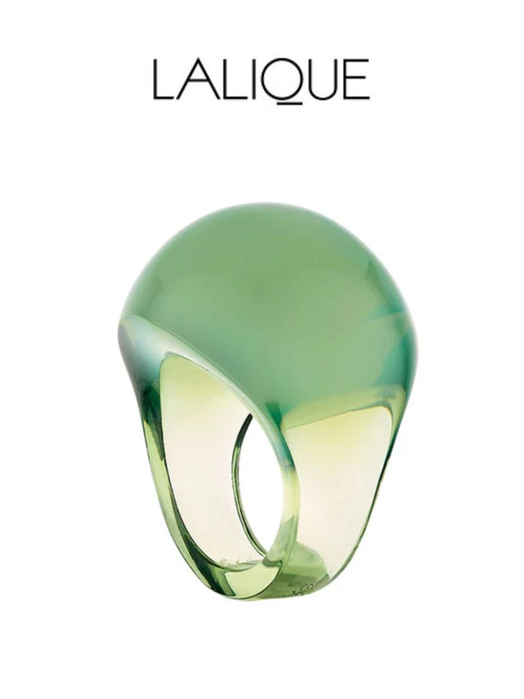 Кольцо женское Lalique Cabochon из хрусталя, зеленое, Antinea Green, размер 53  #1