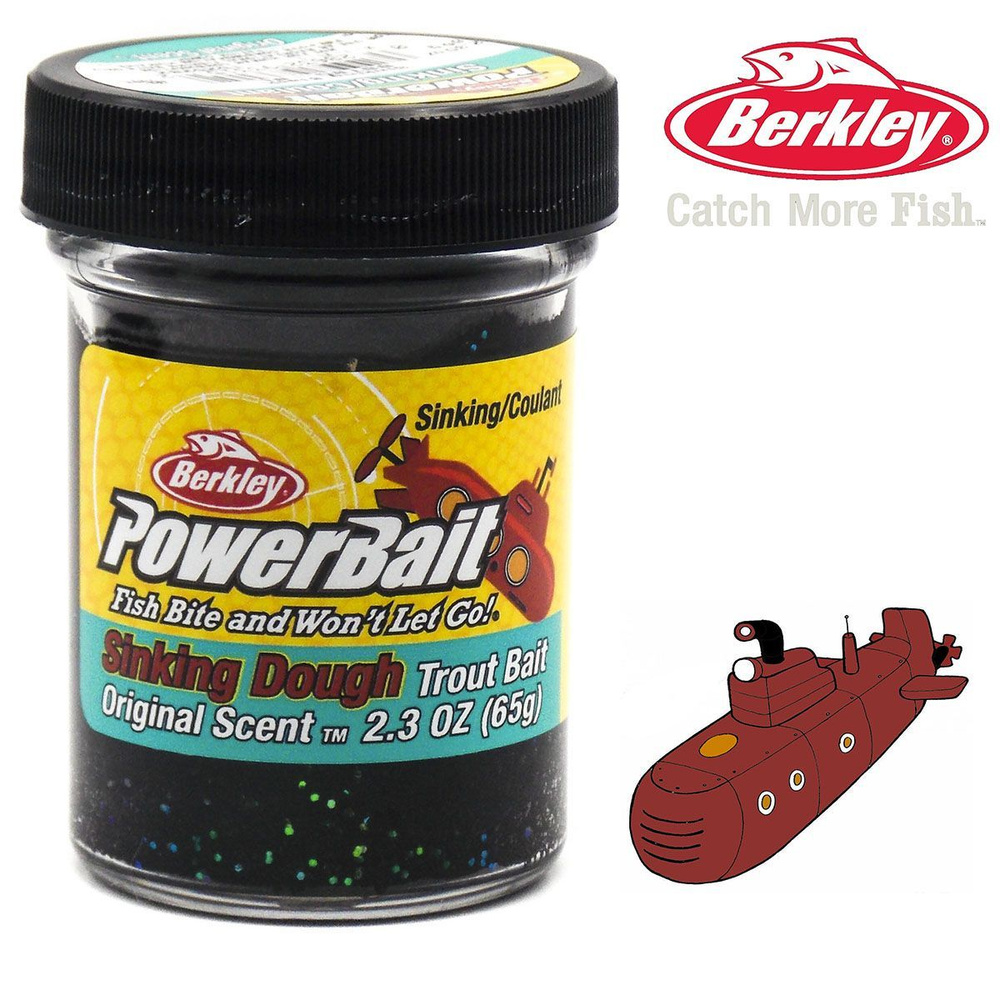 Паста Berkley PowerBait Sinking Dough Trout Bait Sinking Black 65g #1