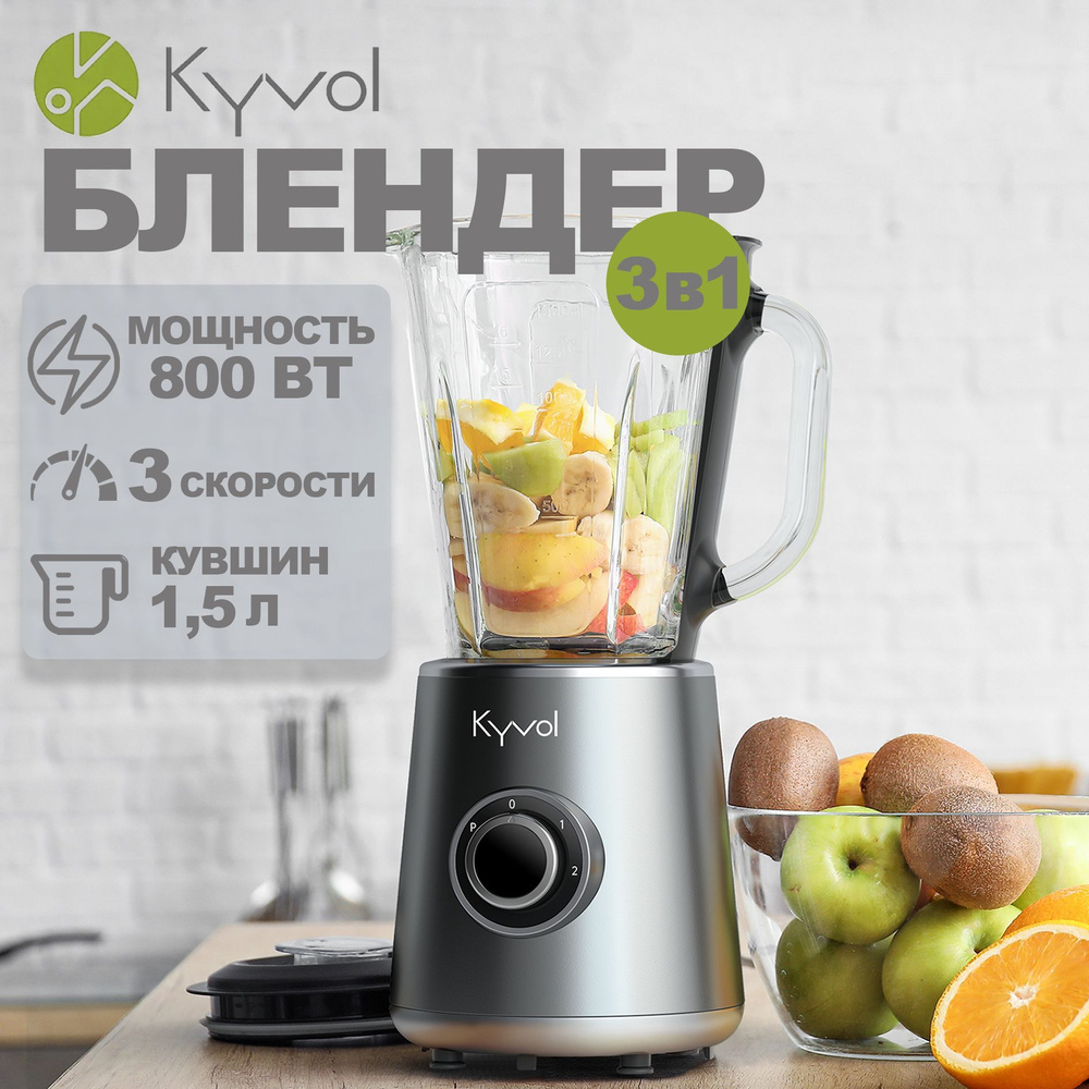 Блендер стационарный электрический Kyvol SK-SB150R, 1.5 л, 500 Вт, серый  #1