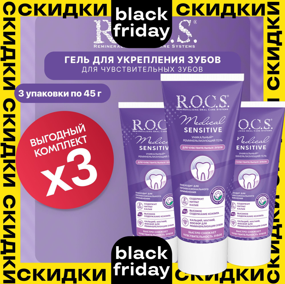 Гель для укрепления чувствительных зубов ROCS Medical Minerals Sensitive 135 грамм  #1