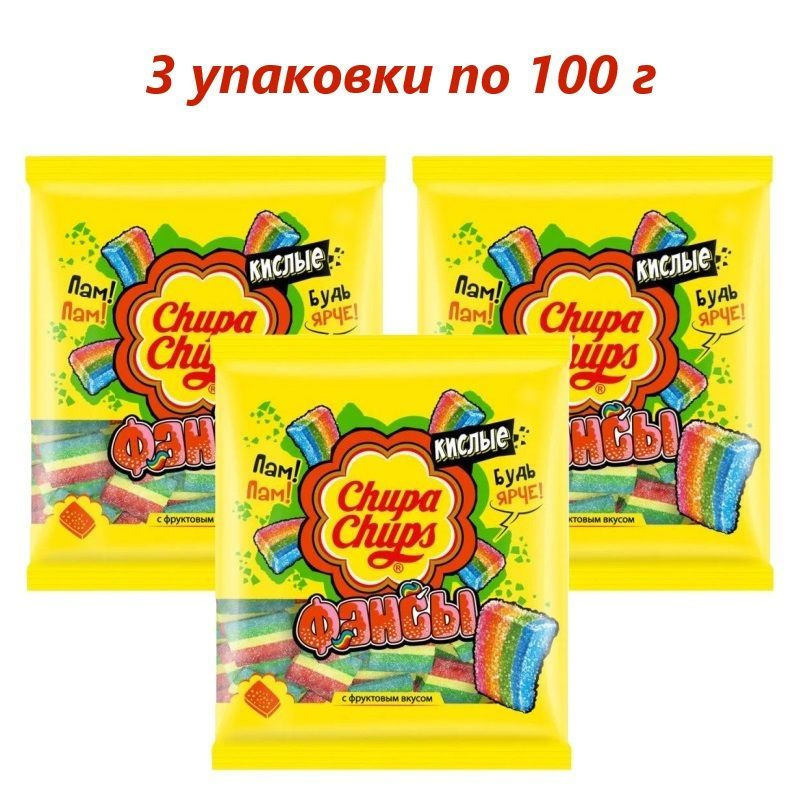 Мармелад "Фансы", Chupa Chups, 100 г / 3 упаковки #1