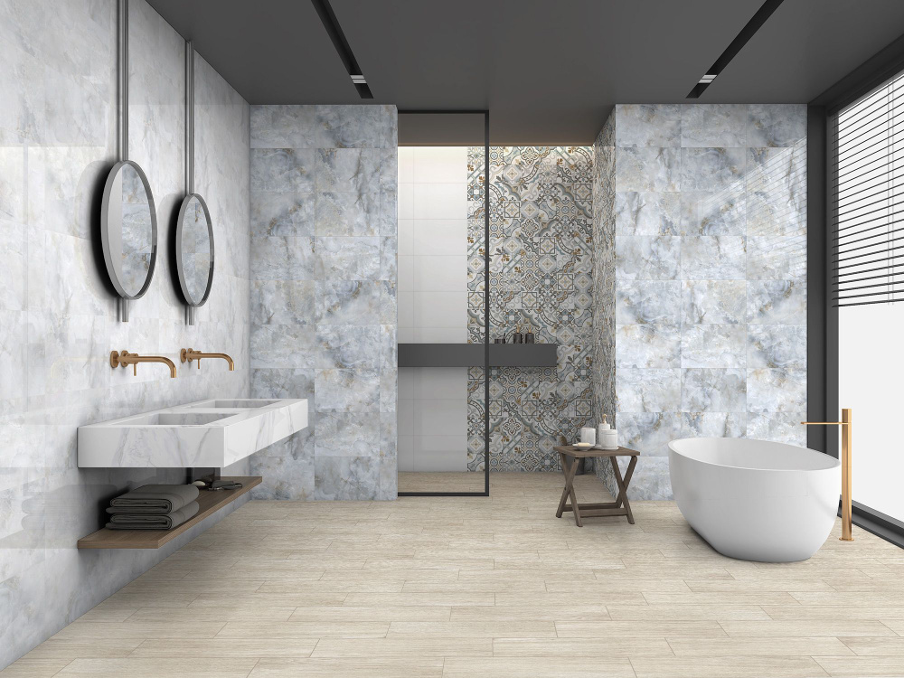 Настенная Global Tile Плита Emotion голубой 27X40 см 1,08 м #1