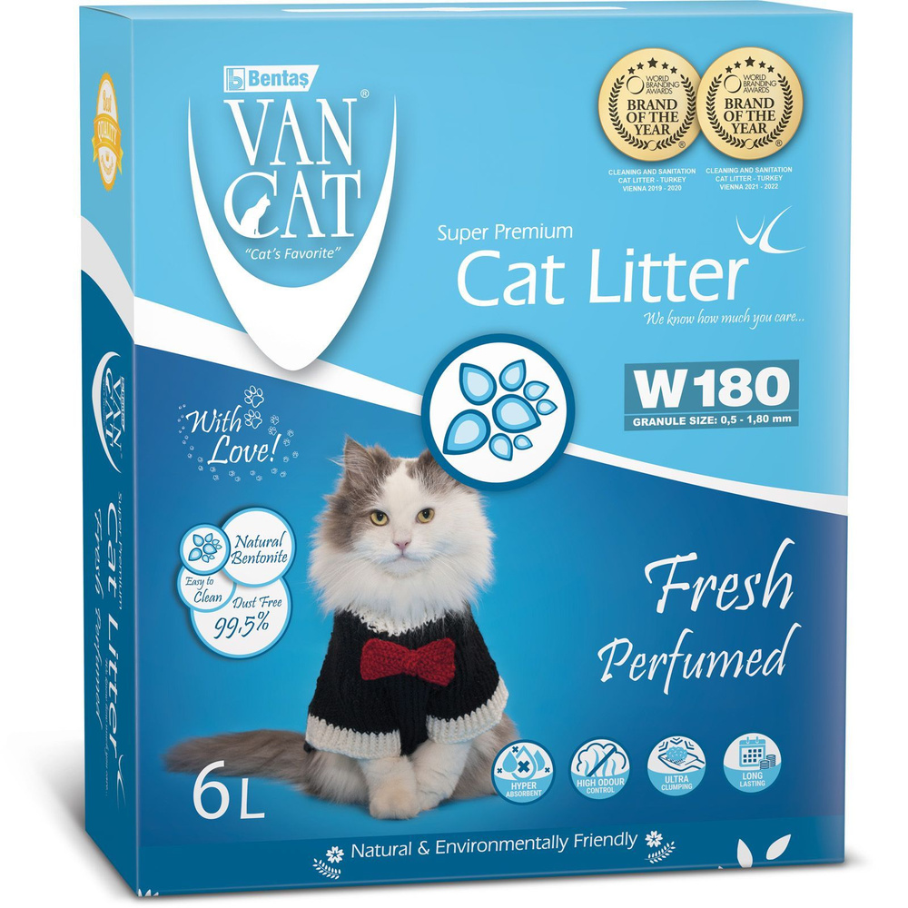 Наполнитель для кошачьего туалета Van Cat Fresh Весенняя свежесть, без пыли, глиняный, комкующийся 5,1 #1