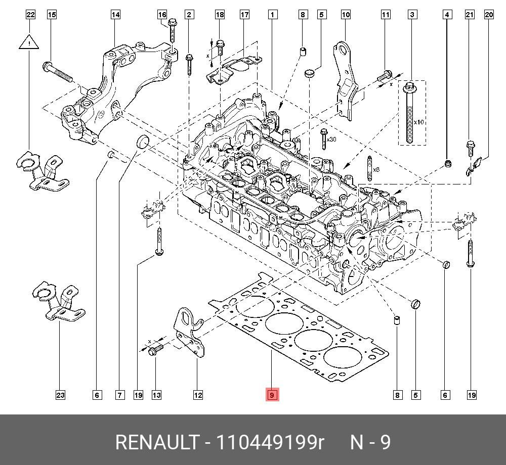 Renault Прокладка ГБЦ, арт. 110449199R, 1 шт. #1