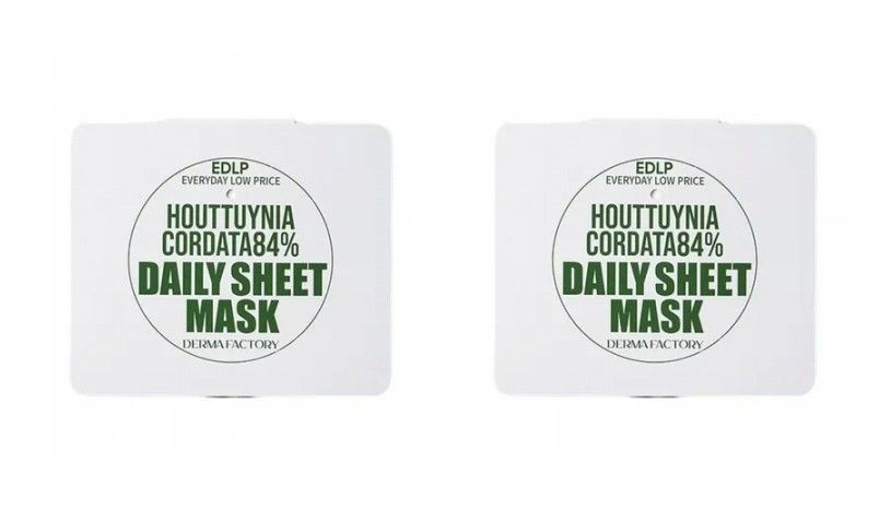 Derma Factory Тканевые маски для лица Houttuynia Cordata 84% Daily Sheet Mask, с экстрактом цветка хауттюйнии, #1