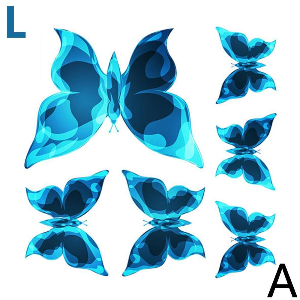 Синие светящиеся бабочки обои украшают дом #1