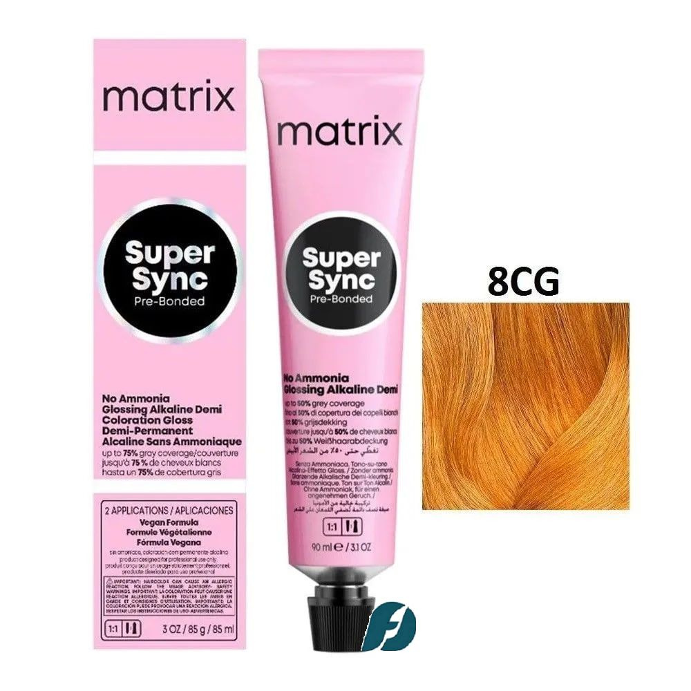 Matrix SoColor Super Sync 8CG Краситель для волос тон-в тон Cветлый блондин медно-золотистый, 90 мл  #1