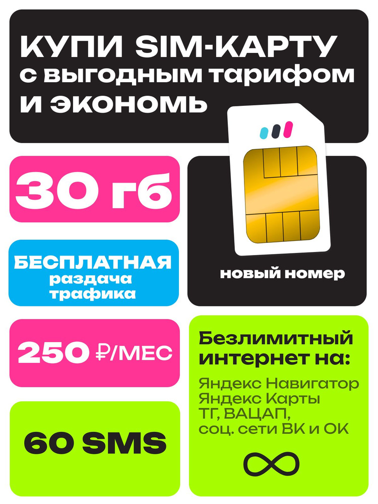 SIM-карта t2 30 ГБ. НОВЫЙ НОМЕР непубличный тариф для модема, роутера ...