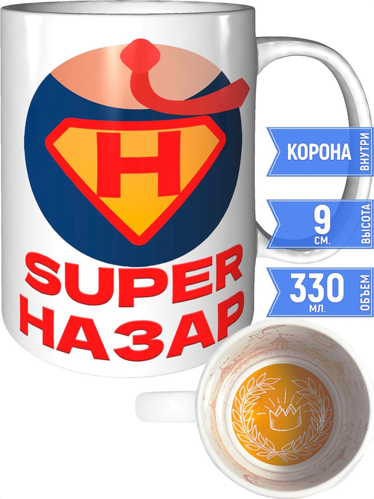 Кружка супер Назар - внутри рисунок короны #1