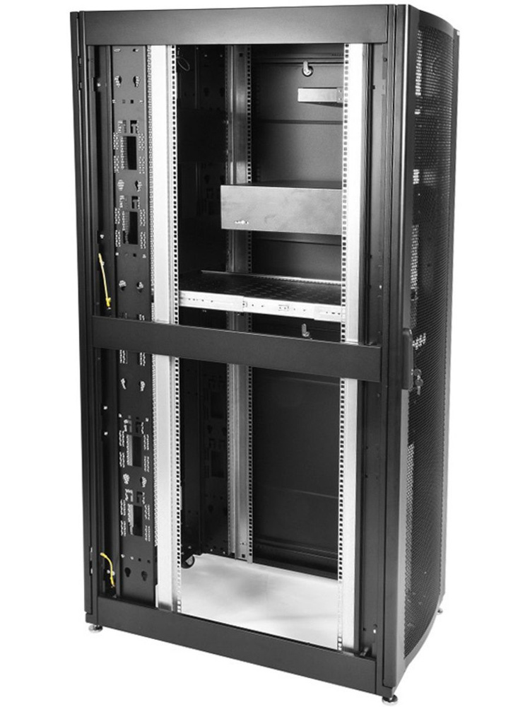 Шкаф ЦМО Шкаф серверный ПРОФ напольный 42U (600х1000) дверь перф. 2 шт., черный, в сборе #1