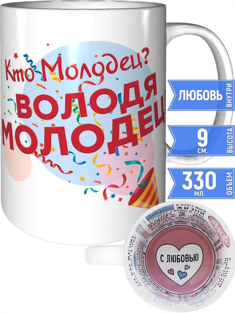 Кружка кто молодец? Володя молодец! - внутри признания в любви #1