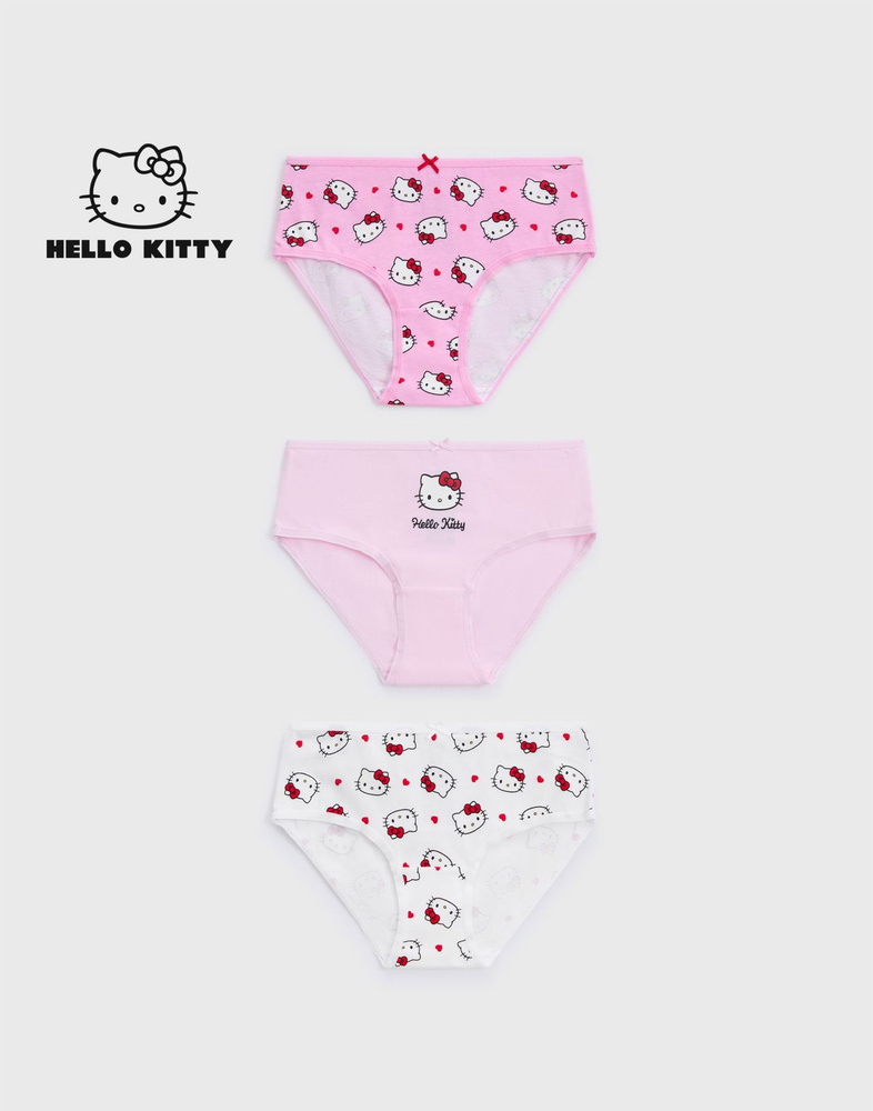 Комплект трусов слипы Gloria Jeans для девочек Hello Kitty, 3 шт #1