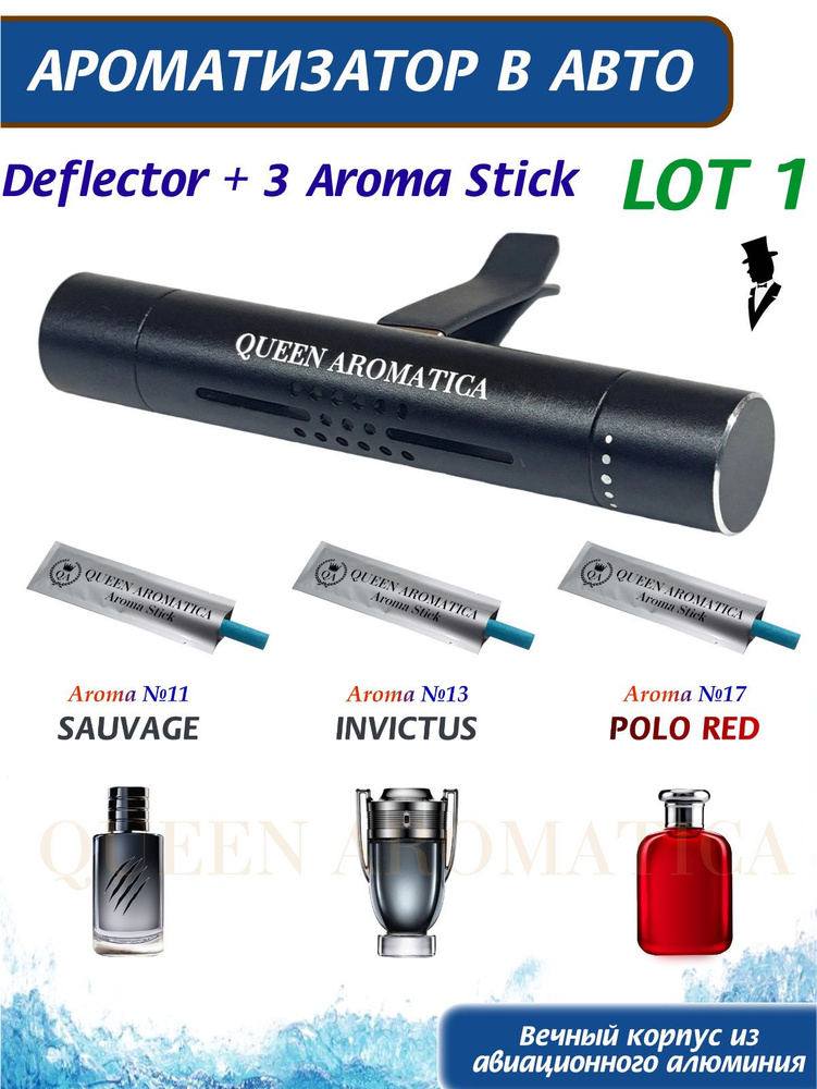 Queen Aromatica Ароматизатор для автомобиля на дефлектор. Deflector + 3 стика (Набор Man 1) #1