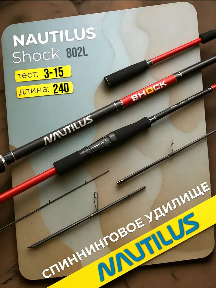 Спиннинг "NAUTILUS" Shock NSHS-802L 240см 3-15гр #1