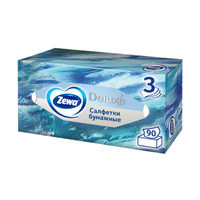 Салфетки Бумажные в коробке Zewa Deluxe Дизайн, 3 слоя, 90 шт. - купить ...