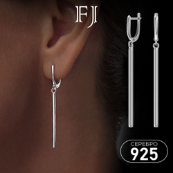 F-Jewelry Cерьги серебро 925 длинные Ювелирные украшения