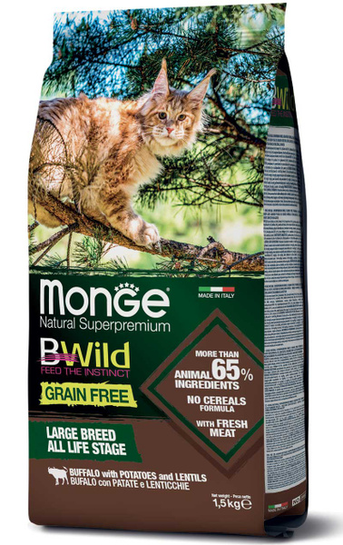 Сухой корм Cat BWild GRAIN FREE для взрослых кошек, из трески, 1,5 кг