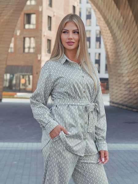 Костюм классический Женский AFRI Повседневный брючный, двойка бежевый ...