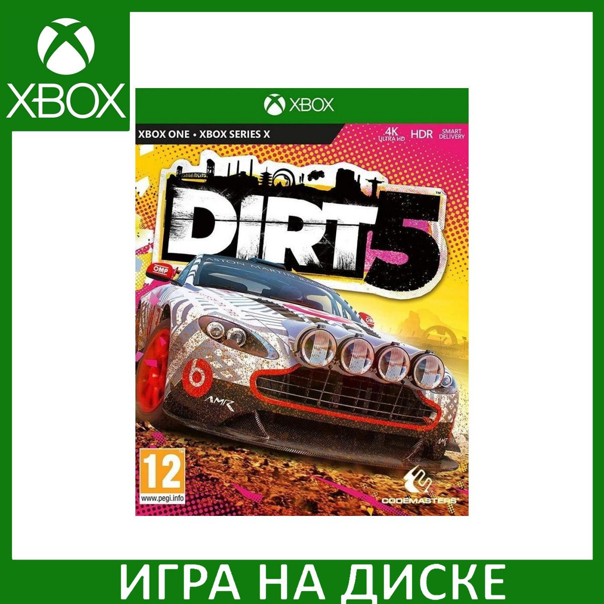 Диск с Игрой DiRT 5 (Xbox One/Series X). Новый лицензионный запечатанный диск.