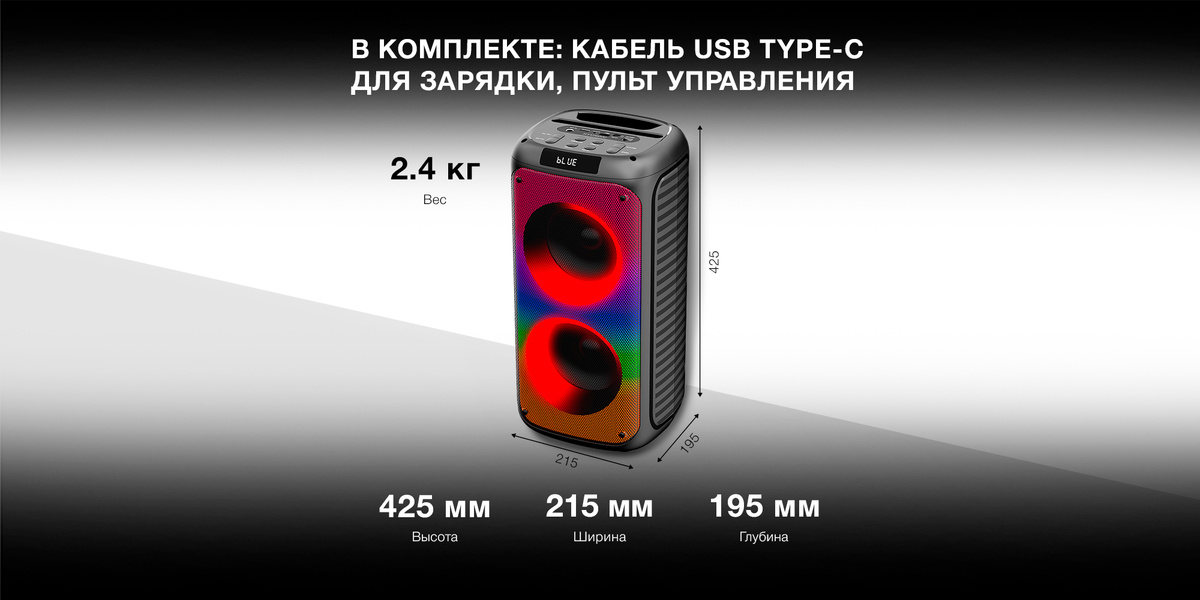 Колонка блютуз Hyundai H-MC1231 40Вт портативная беспроводная Bluetooth ...