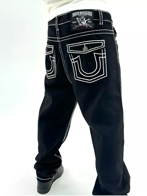 Джинсы Мужской True Religion черный бойфренды Политекс, размер 50