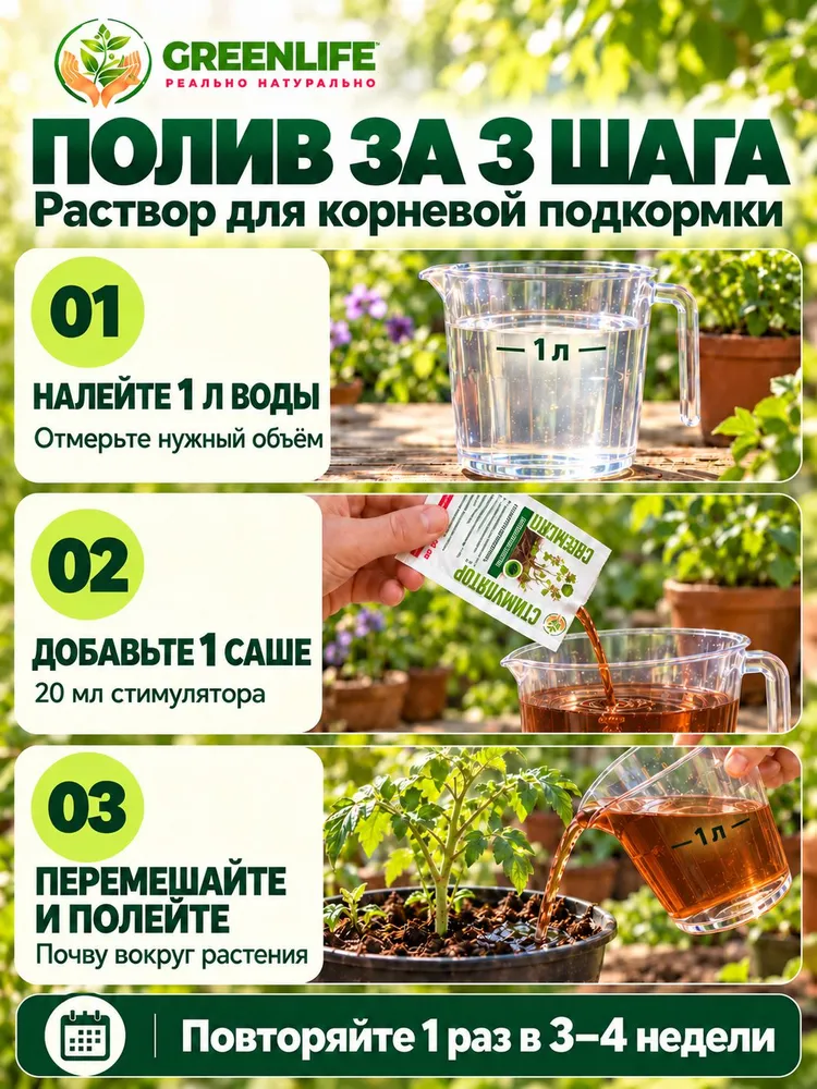 Green Life Набор саше стимулятор корнеобразования 4шт / удобрение для растений /, 4 шт, фото 6
