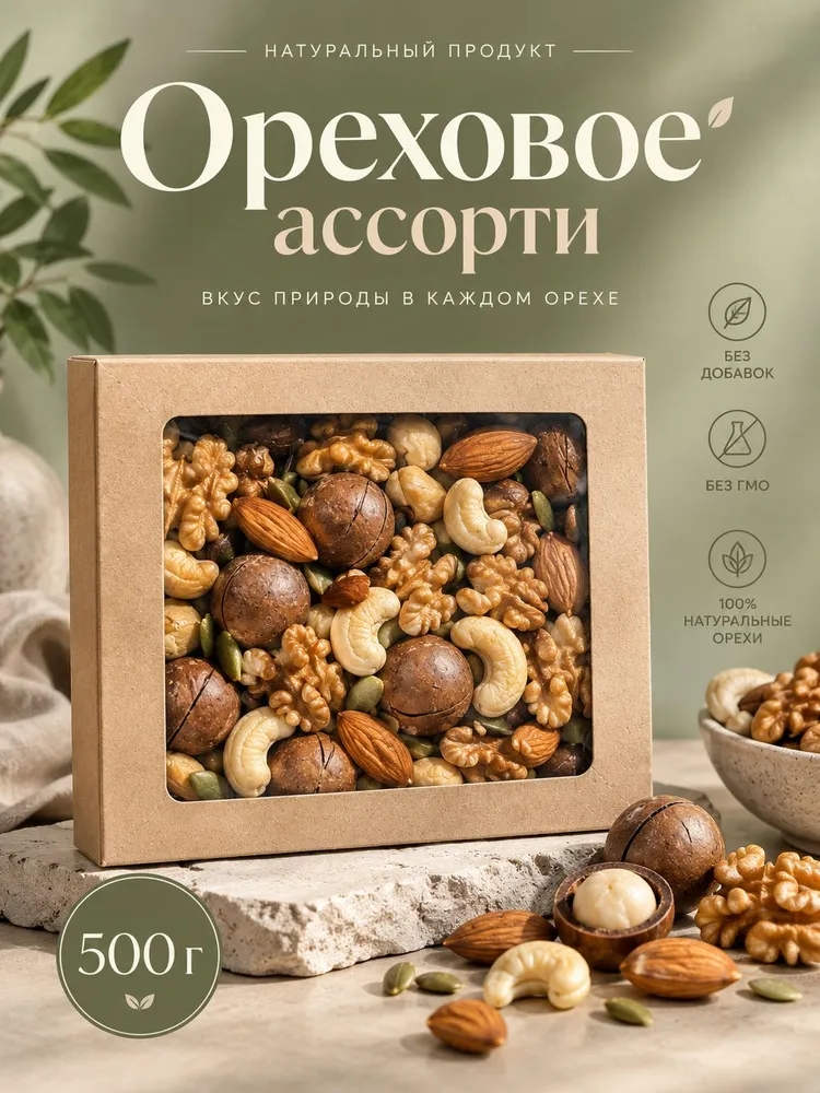 Ореховое ассорти, микс орехов 500г, 500 г