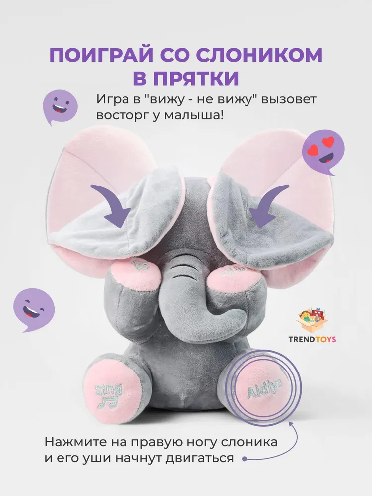 TrendToys Интерактивная музыкальная игрушка Слон, вариант, фото 2