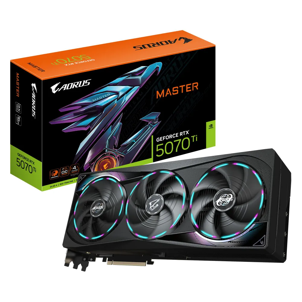 Gigabyte Видеокарта GeForce RTX 5070 Ti AORUS MASTER 16 ГБ (GV-N507TAORUS M-16GD)