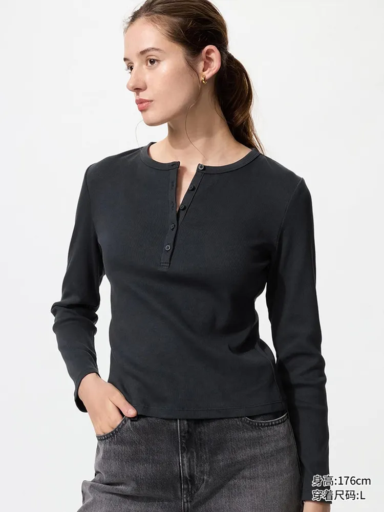 Футболка Uniqlo Женский Футболка с длинными рукавами 479591 1 шт
