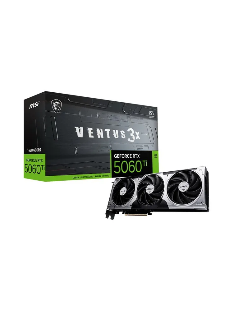 MSI Видеокарта GeForce RTX 5060 Ti VENTUS 3X OC 16 ГБ (RTX 5060 Ti 16G VENTUS 3X OC)